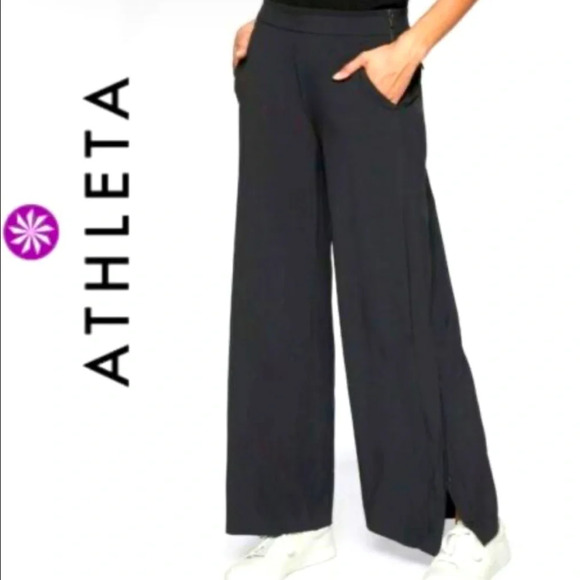 Athleta Pants - Athleta Gramercy wide leg black pants size 6 in excellent like-new condition